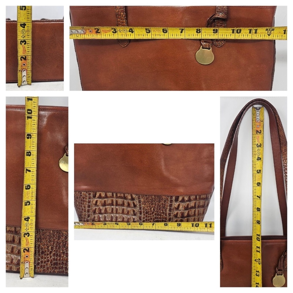 Brahmin Vintage Leather Tuscan Pecan Tote Bag - Picture 14 of 14
